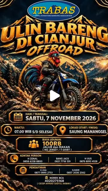 UBAR TRABAS Off-Road Cianjur: Jalur Ekstrem Siap Uji Adrenalin, 7 November 2026